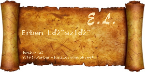 Erben László névjegykártya